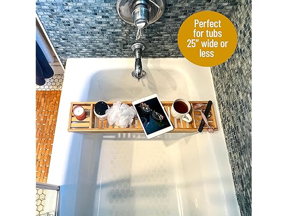 Mind Reader Bathtub Tray, Brown