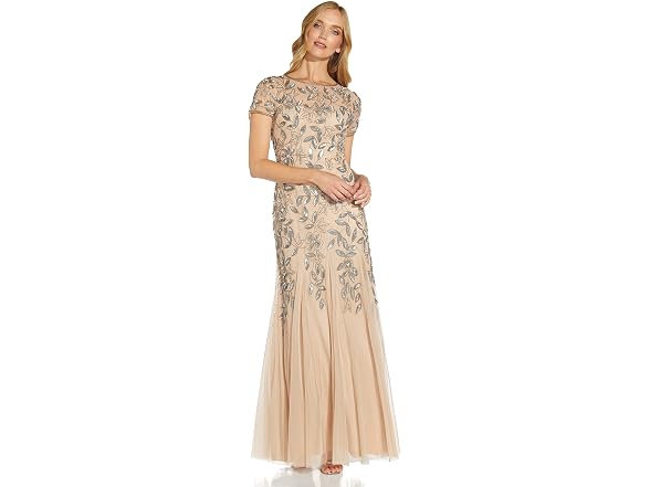  Adrianna Papell Women's Floral Beaded 