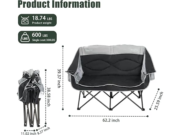 SUNNYFEEL Double Camping Chair