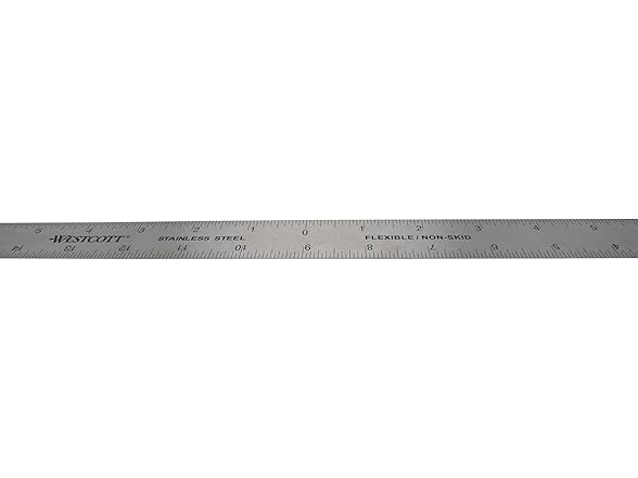 Westcott 18-Inch Stainless Steel Zero-Center Ruler