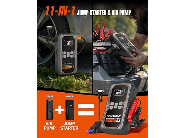 NOVSIGHT Jump Starter with Air Compressor