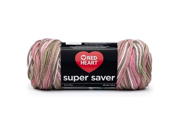 Red Heart Super Saver Economy Yarn, Pink Camo