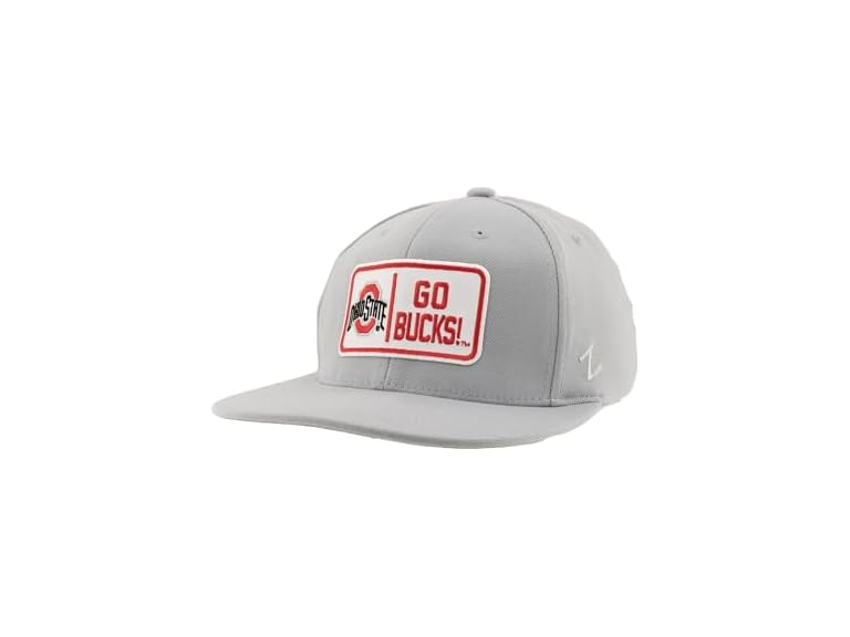 ZHATS Standard NCAA Officially Licensed Fitted Hat M15Z Defer Light Gray, Grey, Large,Ohio State Buckeyes