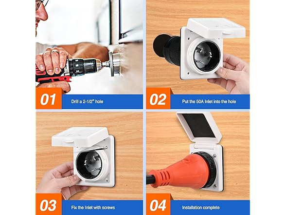 Nilight 50 AMP RV Shore Power Inlet