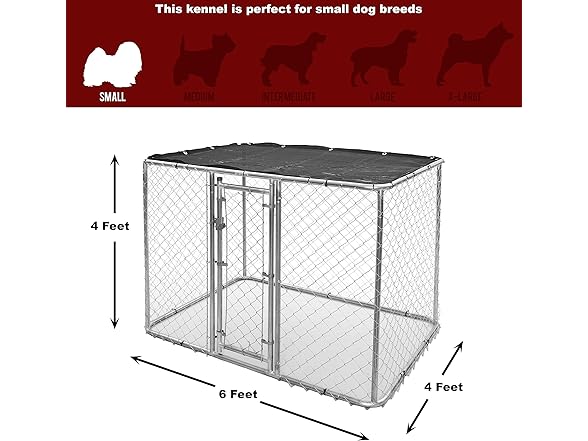 Chain Link Portable Kennel w/ Sunscreen