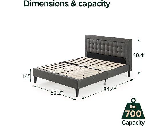 Zinus Dachelle Upholstered Platform Bed Frame
