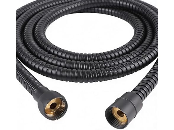 SUPPLYGIANT Shower Hose 59 inch Stainless Steel Shower Head Hose with 1/2 Inch Threaded Connector, Matte Black Plated Finish