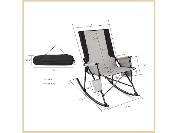 Foldable Rocking Camp Chair, Large Cup Holder