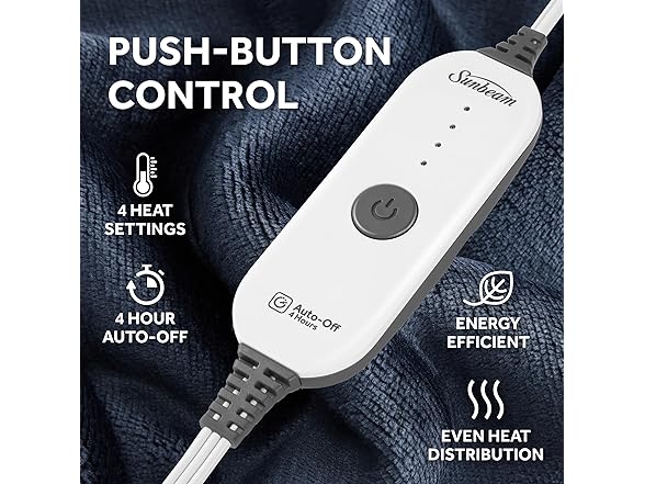 Sunbeam Royal Mink Sherpa Heated Throw