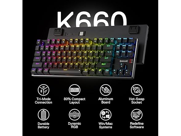 Redragon K660RGB-PRO Wireless Gaming Keyboard