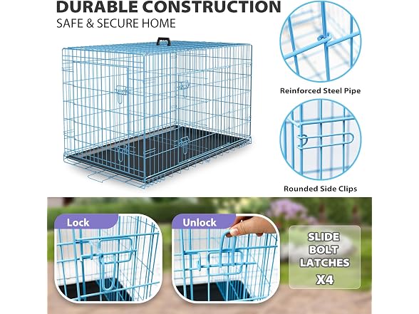 BestPet | Dog Crate | 48" | Blue | Foldable