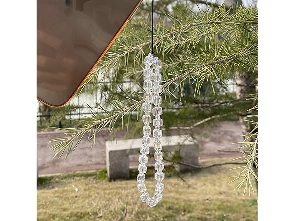 TUCAI White Crystal Beaded Phone Charms