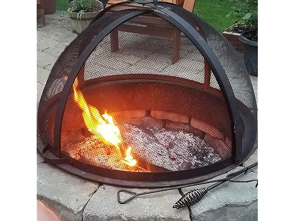 Sunnydaze 32" Round Fire Pit Spark Screen Cover
