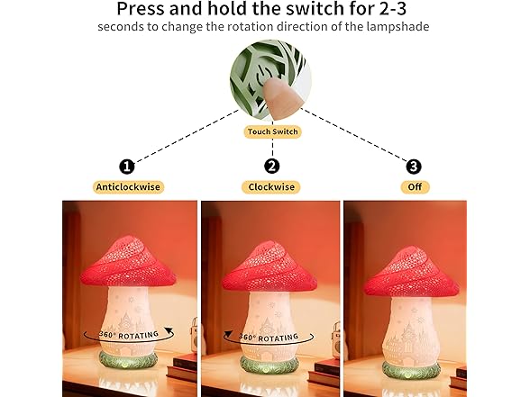 WISUCL Cordless Mushroom Lamp