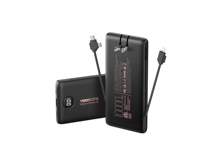 VEEKTOMX 10000mAh Power Bank Cables- Choose Color - Gallery 10
