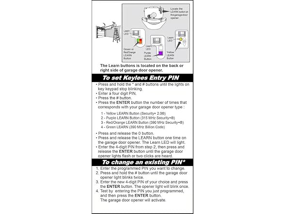 CARMATOR Garage Door Opener Keypad Universal for