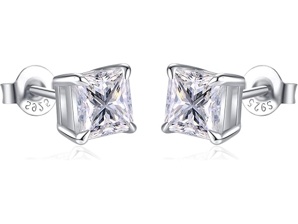 Sterling Silver Moissanite Stud Earrings