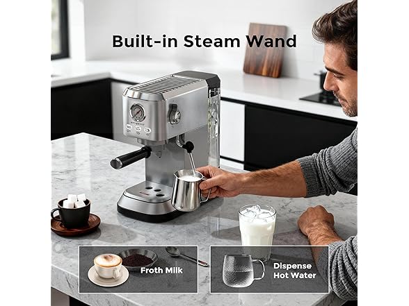 avigator Espresso Coffee Machine with Milk Frother