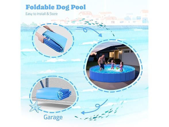 Pawtners Foldable Kiddie Pool with Light