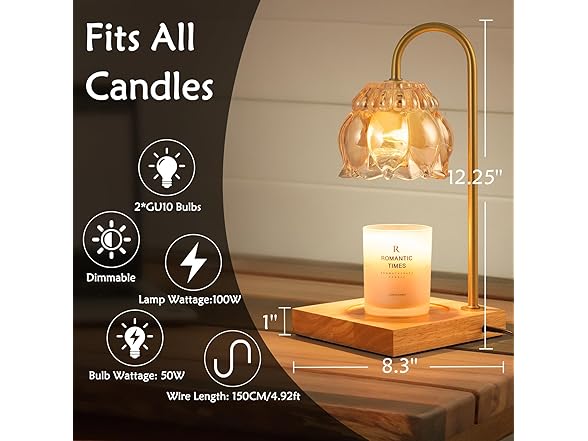 Brightever Candle Lamp Warmer with Timer