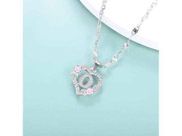 Qitian Initial Heart Necklace Letter O