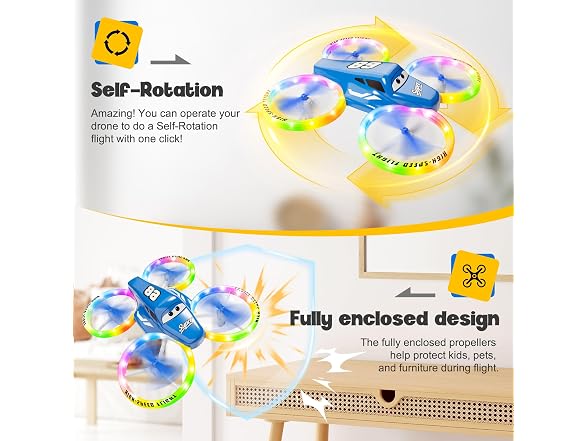Helatt Drones for Kids Beginners LED