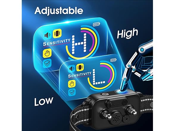 DINJOO W0110 Dog Bark Collar Black