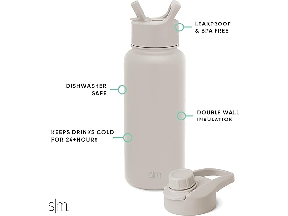 Simple Modern Water Bottle with Straw