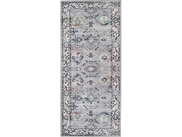 Superior 2'7"x6' Vintage Floral Border Rug