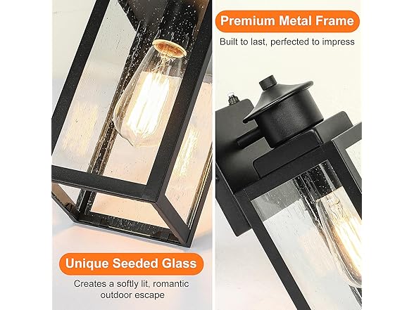 BesLowe 2-Pack Dusk to Dawn Outdoor Wall Lights