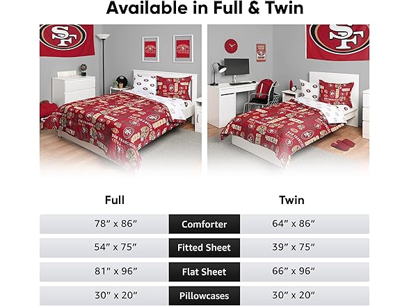 SAN FRANCISCO 49ERS Team Color Bed In a Bag Full Set
