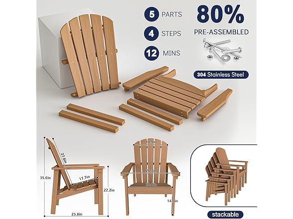 nevilywood Stackable Adirondack Chair