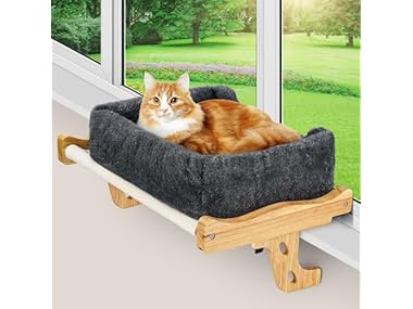 $19.99, Was $49.99, 60% Off! Heated Wood Cat Window Perch w/ Timer dealfomo