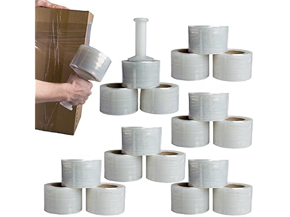 (18 Rolls) 3 Inch x 1000 Feet Pallet Stretch Film Wrap