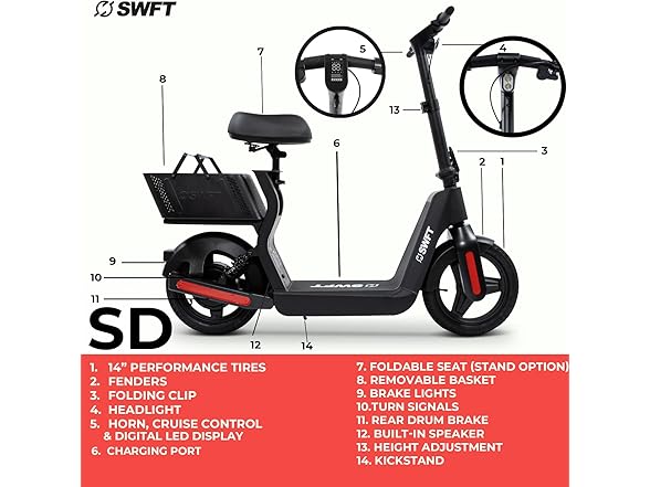 SWFT E-Scooter Foldable LCD Display