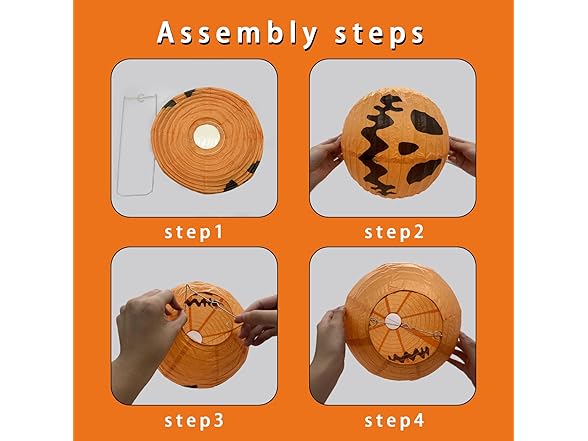 12 Count Halloween Jack-O-Lantern Paper Lanterns