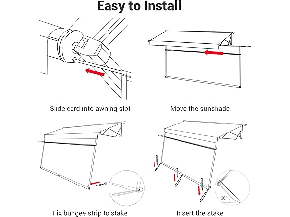 Yescom RV AWNING SCREEN Black