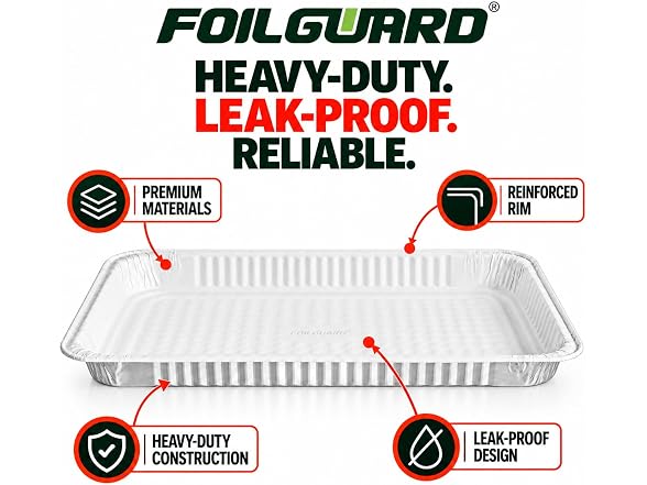 FoilGuard Full Size Shallow Aluminum Pans