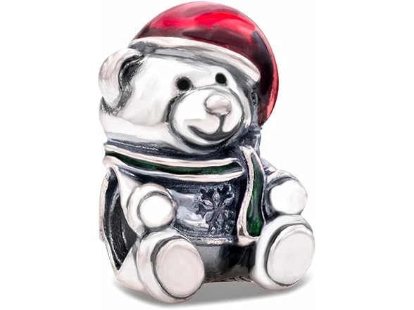 PANDORA 791391enmx Christmas Bear Charm (Open Box)