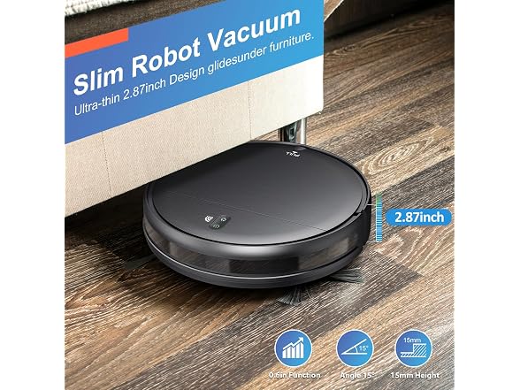 MAMNV,Robot Vacuum and Mop Combo,WiFi/Bluetooth/Alexa,2-in-1 Robot with Schedule,Robotic Vacuum Cleaner with Self-Charging,Mopping Robot Vacuum,Slim,Idea for Hard Floor,Pet Hair and Carpet Blue (Open Box)