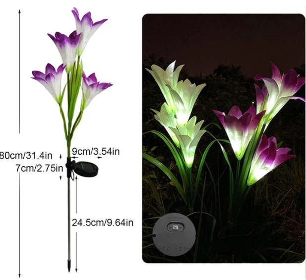 4-Pack Solar Powered Garden Flowers with Lights - Gallery 7