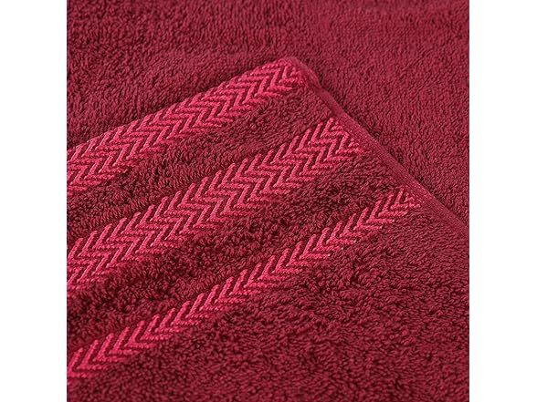 Superior 2PC Hays Cotton Bath Towel, Cranberry