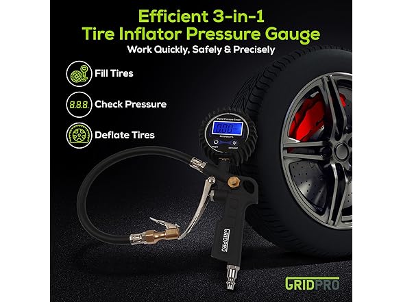 GRIDPRO GRIDPRO Digital Tire Pressure Gauge wit