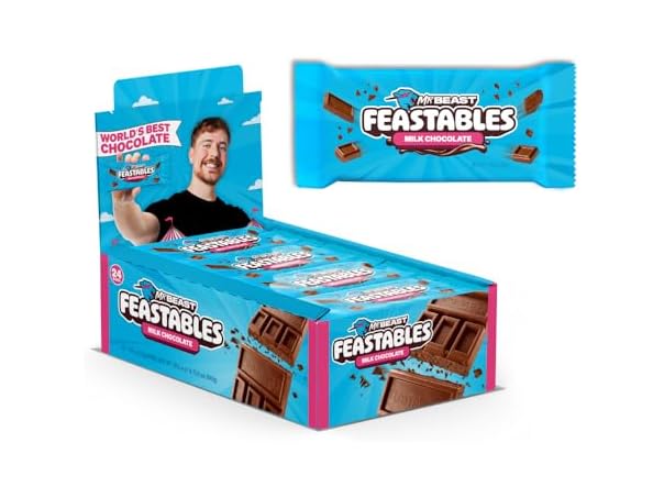$16.99, Was $34.652, 50% Off! MrBeast Feastables Milk Choc Bar 1.24oz 24ct dealfomo