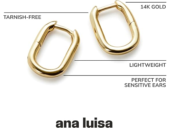 Ana Luisa Rox Rectangle Hoop Earrings 14k