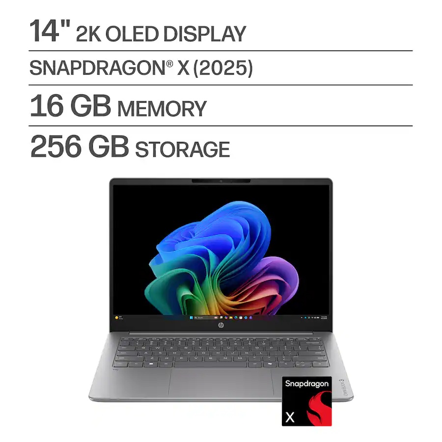 HP OmniBook 3 14" OLED Snapdragon X 16GB 256GB Laptop - Gallery 6