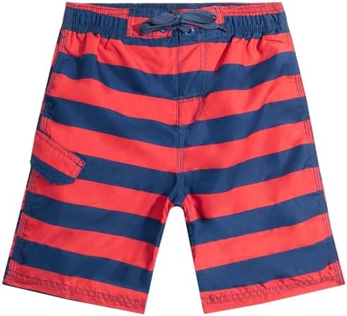 Kanu Surf Boys' Specter Quick Dry UPF 50+ Beach Swim Trunk, Troy Navy/Red, 4T