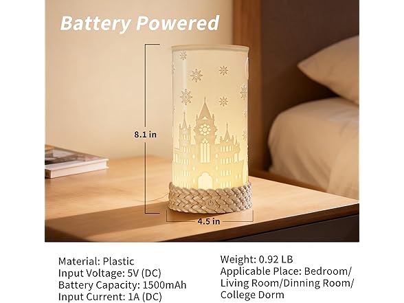 WISUCL W1579 Rotatable Cordless Table Lamp