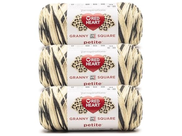Red Heart All in One Granny Square, 3Pk- Linen