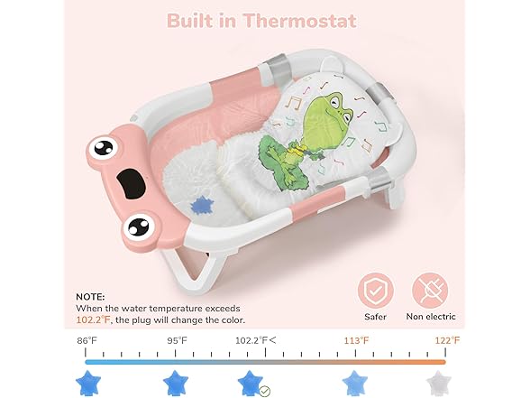 DEANIC Collapsible Baby Bathtub, Pink